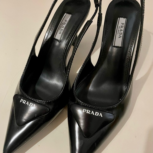 Prada Shoes - Black Slingback Heels